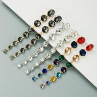 Rhinestone náušnice, Zinek, módní šperky & pro ženy, více barev na výběr, nikl, olovo a kadmium zdarma, 120x15mm, Prodáno By Pair