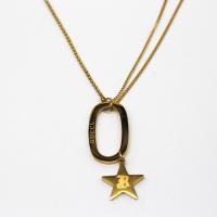 Titanium Steel Necklace gold color plated fashion jewelry & for woman gold Length Approx 17.7 Inch Sold By PC