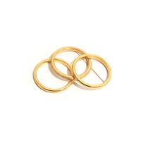 Пальцевидное Кольцо Титановой Стали, титан, плакирован золотом, разный размер для выбора & Женский, золотой, продается PC