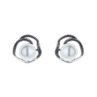 925 Sterling Silver Stud Earrings, polished, fashion jewelry & for woman, 13mm, Sold By Pair