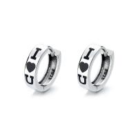 925 Sterling Silver Huggie Hoop Earring polished fashion jewelry & for woman 10mm Sold By Pair
