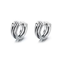925 Sterling Silver Huggie Hoop Earring polished fashion jewelry & multilayer & for woman 13mm Sold By Pair
