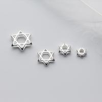 925 Sterling Silver Frame Bead Hexagram DIY & hollow silver color Sold By PC