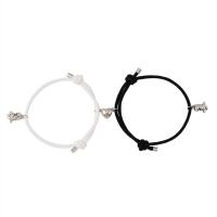 Couple Bracelet and Bangle Zinc Alloy with Milan Cord Dinosaur platinum color plated 2 pieces & with magnetic & for couple Length Approx 6.3-11.8 Inch Sold By Set