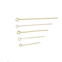 Brass Eyepin, 18K gold plated, DIY & different size for choice, 10PCs/Bag, Sold By Bag