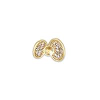 Brass Earring Stud Component 18K gold plated DIY & micro pave cubic zirconia Sold By PC
