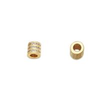 Brass Spacer Beads 18K gold plated DIY & micro pave cubic zirconia Sold By PC