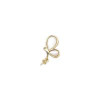 Brass Peg Bail, with White Shell, Butterfly, 18K gold plated, DIY, 10.50x15mm, Sold By PC
