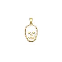 Natural White Shell Pendants Brass with White Shell Skull 18K gold plated micro pave cubic zirconia Sold By PC