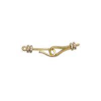 Brass Jewelry Clasps, 18K gold plated, micro pave cubic zirconia, 17mm,16.5mm, Sold By Set