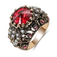 Vještački dijamant Ring Finger, Cink Alloy, pozlaćen, modni nakit & različite veličine za izbor & za žene & s Rhinestone, više boja za izbor, nikal, olovo i kadmij besplatno, 15mm, Prodano By PC