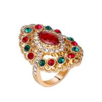 Vještački dijamant Ring Finger, Cink Alloy, pozlaćen, modni nakit & različite veličine za izbor & za žene & s Rhinestone, više boja za izbor, nikal, olovo i kadmij besplatno, Prodano By PC