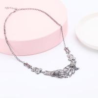 Tibetan Style Necklace, Halloween Jewelry Gift & for woman & with rhinestone, nickel, lead & cadmium free, 91x67.50mm, Length:Approx 21.02 Inch, Sold By PC