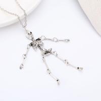 Zinc Alloy Necklace Skeleton Halloween Jewelry Gift & for woman nickel lead & cadmium free Length Approx 17.72 Inch Sold By PC