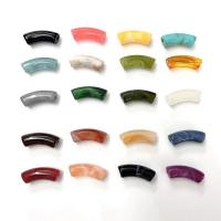 Akryl koraliki wygięte rurki, DIY, Losowy kolor, 11x35mm, sprzedane przez PC