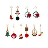 Weihnachten Ohrringe, Zinklegierung, Einbrennlack, Weihnachts-Design & verschiedene Stile für Wahl & für Frau, frei von Nickel, Blei & Kadmium, verkauft von Paar