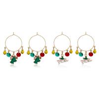 Weihnachten Ohrringe, Zinklegierung, goldfarben plattiert, Weihnachts-Design & verschiedene Stile für Wahl & für Frau & Emaille, frei von Nickel, Blei & Kadmium, verkauft von Paar