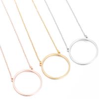 Stainless Steel Jewelry Necklace 304 Stainless Steel Round Vacuum Ion Plating fashion jewelry & for woman 30mm Length 45 cm Sold By PC