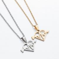 Stainless Steel Jewelry Necklace, 304 Stainless Steel, Heart, Vacuum Ion Plating, fashion jewelry & for woman, more colors for choice, 14x22mm, Length:45 cm, Sold By PC
