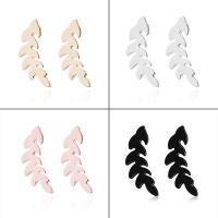 Stainless Steel Stud Earrings 304 Stainless Steel Leaf Vacuum Ion Plating fashion jewelry & for woman Sold By Bag