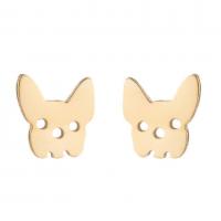 Stainless Steel Stud Earrings 304 Stainless Steel Dog Vacuum Ion Plating fashion jewelry & for woman Sold By Pair