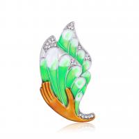 Enamel Brooch Zinc Alloy silver color plated Unisex & with rhinestone mixed colors nickel lead & cadmium free Sold By PC
