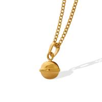 Collar de Acero Titanio, Partículas de acero, con 5cm extender cadena, Esférico, para mujer, dorado, 7mm, longitud:aproximado 40 cm, Vendido por UD