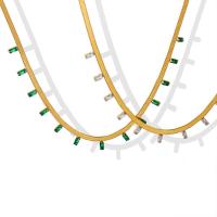 Collar de Acero Titanio, Partículas de acero, con cúbica circonia, con 5cm extender cadena, para mujer, más colores para la opción, 2.50x6mm, longitud:aproximado 40 cm, Vendido por UD