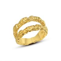 Titanium Steel Finger Ring, Vacuum Ion Plating, different size for choice & for woman, golden, 12.50mm, Sold By PC