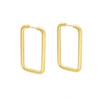 Titanium Steel  Earring, Rectangle, Vacuum Ion Plating, for woman, more colors for choice, 23x40mm, Sold By Pair