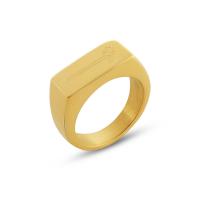 Anillo de dedo de Titantium Acero, Partículas de acero, tallado & diverso tamaño para la opción & para mujer, dorado, 7mm, Vendido por UD