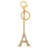Zinc Alloy Key Clasp Tower plated Unisex & with rhinestone nickel lead & cadmium free Sold By PC