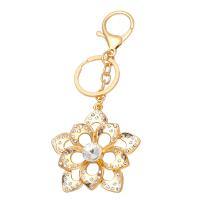 Zinc Alloy Key Clasp Flower plated for woman & with rhinestone nickel lead & cadmium free Sold By PC