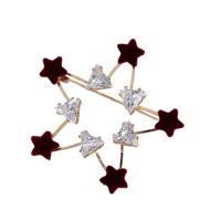 Cubic Zirconia Brooch Zinc Alloy with Cubic Zirconia Star gold color plated for woman nickel lead & cadmium free Sold By PC