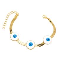 Evil Eye Ohrringe, Messing, goldfarben plattiert, verschiedene Stile für Wahl & für Frau & Emaille, goldfarben, frei von Nickel, Blei & Kadmium, 14x15mm, Länge 6.1 ZollInch, verkauft von PC