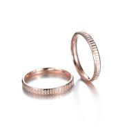 Titanium Steel Finger Ring Vacuum Ion Plating fashion jewelry & Unisex rose gold color 4mm Sold By PC