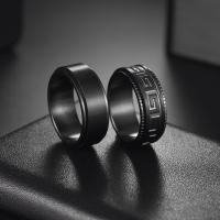 Partículas de acero anillo, diverso tamaño para la opción & diferentes patrones para la opción & para hombre, Negro, 8x2.30mm, Vendido por UD