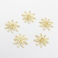 Zinc Alloy Pendants Sun gold color plated DIY golden nickel lead & cadmium free 32mm Sold By Bag
