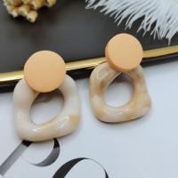 Wood Earring, with Acetate, fashion jewelry & for woman, 4x2.90mm, Sold By Pair