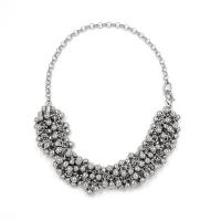 Zinklegierung Schmuck Halskette, silberfarben plattiert, Modeschmuck & für Frau, Silberfarbe, frei von Nickel, Blei & Kadmium, Länge:ca. 44 cm, verkauft von PC