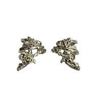 Zinc Alloy Clip Earring, Rose, silver plated, mode sieraden & voor vrouw, zilver, nikkel, lood en cadmium vrij, 22mm, Verkocht door pair