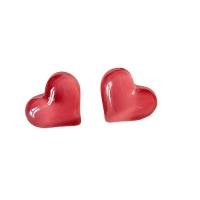 Acrylic Jewelry Earring Heart fashion jewelry & for woman pink 20mm Sold By Pair
