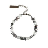 Cats Eye Bracelets, Tibetan Style, with Cats Eye, with 6cm extender chain, silver color plated, patchwork & fashion jewelry & Unisex, mixed colors, nickel, lead & cadmium free, Length:Approx 18 cm, Sold By PC