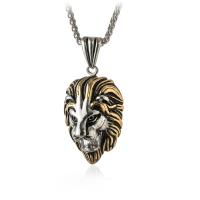 Titanium Steel Pendants, Lion, plated, for man, more colors for choice, 61x30mm, Sold By PC