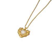 Ожерелья из латуни, Латунь, плакирован золотом, Искусственные оболочки & Женский, золотой, 450mm, продается PC