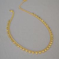 Brass Necklace, 18K gold plated, fashion jewelry & for woman, gold, 500mm, Sold By PC