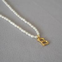 Freshwater Pearl Brass Chain Necklace, Pérolas de água doce, with cobre, 18K banhado a ouro, Vario tipos a sua escolha & para mulher, branco, 430mm, vendido por PC