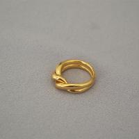 Brass Finger Ring, gold color plated, Double Layer & different size for choice & for woman, Sold By PC