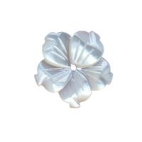 Выводы для волос, Белая раковина для губ, Форма цветка, резной, белый, 15mm, продается PC