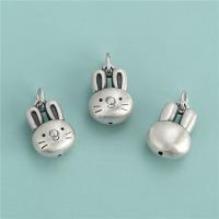 925 Sterling Silver Pendant, Rabbit, DIY, 11x15.70mm, Hole:Approx 4mm, Sold By PC